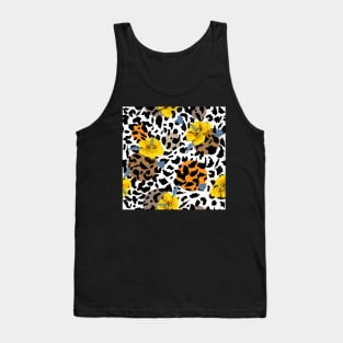 Animal Print and Flower Design Tank Top